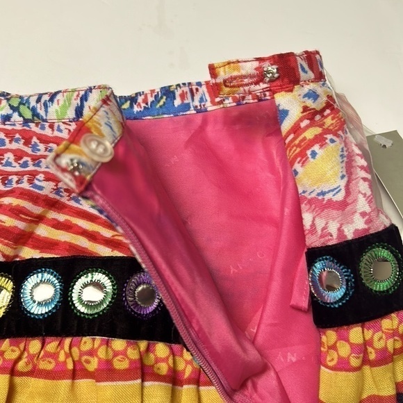 WD • NY Peasant Style Colourful Floral A-Line Stylish Emblem Pattern Skirt S 8 - Picture 7 of 8